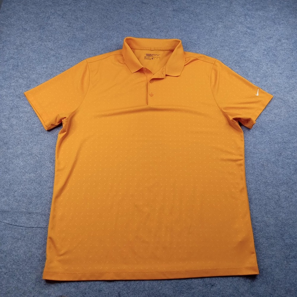 Nike Golf Polo Shirt Mens XL Orange Dri-FIT Standard Fit Performance 725522-868